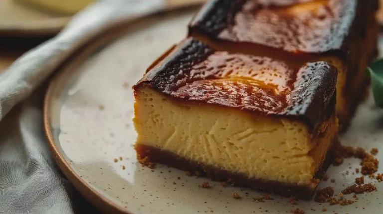 Basque Cheesecake in a Loaf Pan with caramelized top