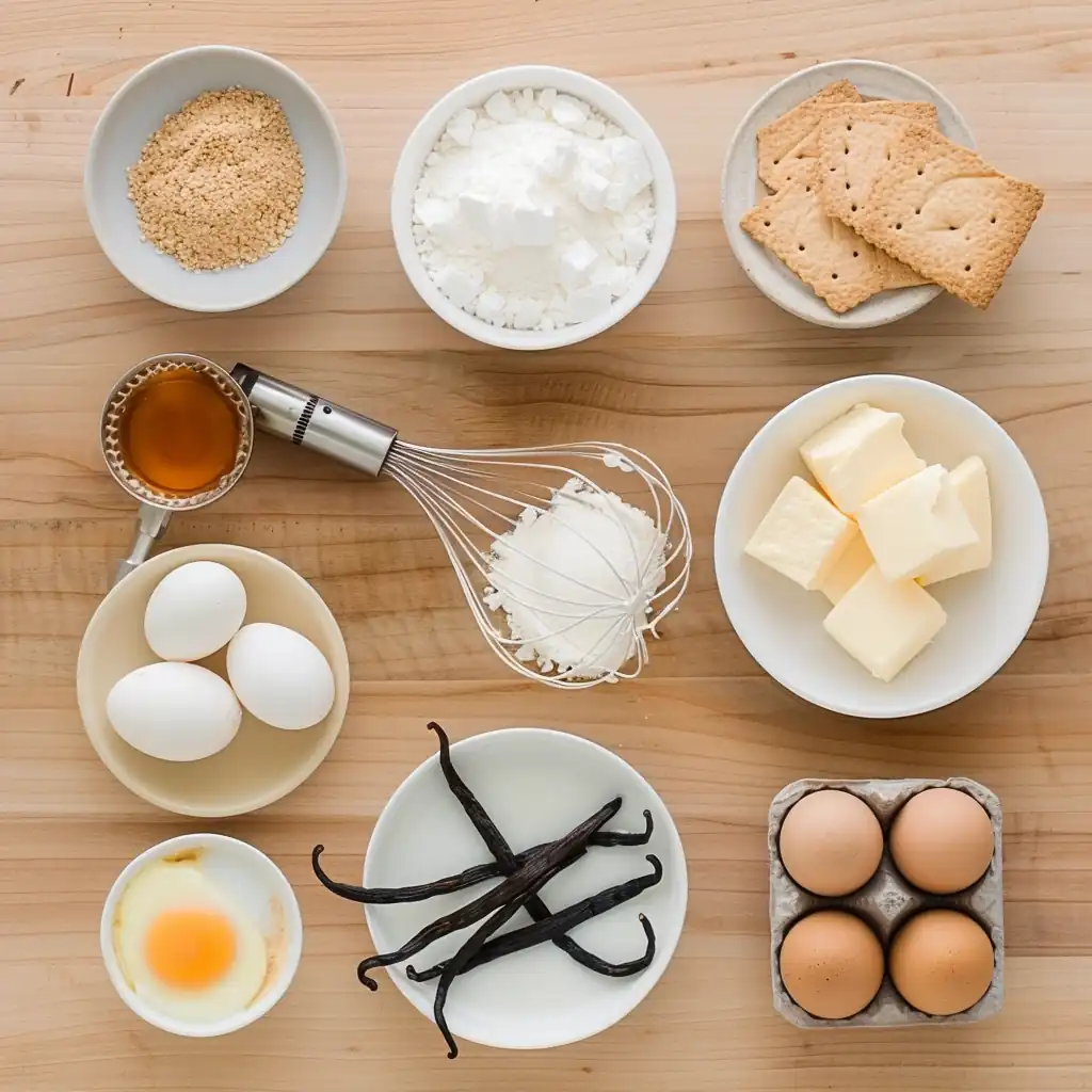 Ingredients for Vanilla Bean Crème Brûlée Cheesecake Cupcakes