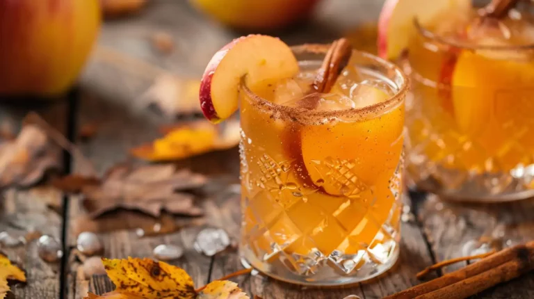 Apple Cider Mocktail served in a glass with cinnamon and apple slices