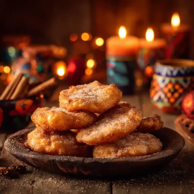 Authentic Mexican buñuelos freshly fried and coated with sugar