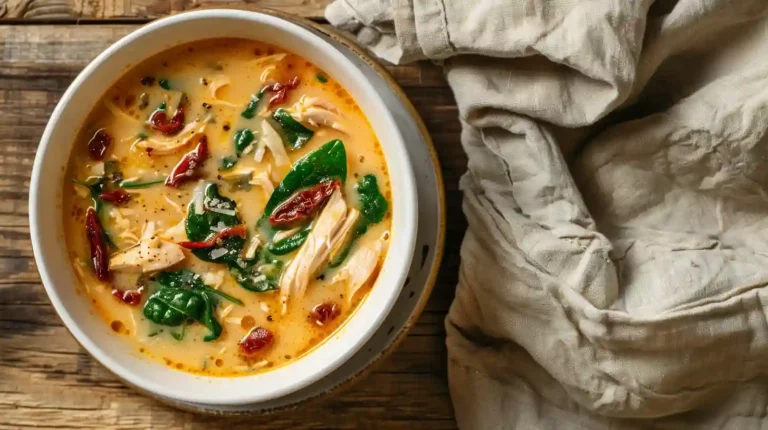 Bowl of creamy marry me chicken soup