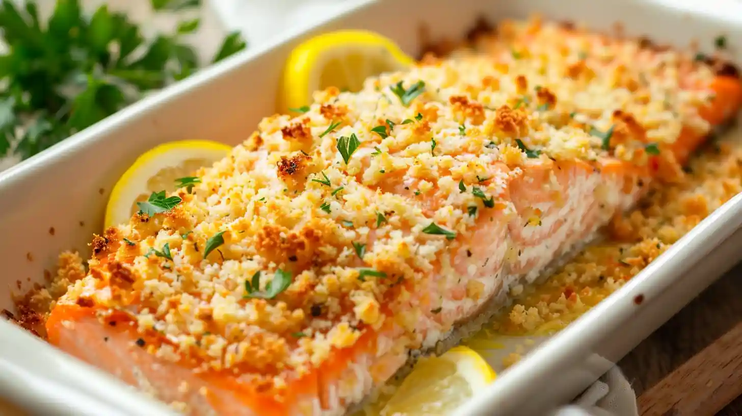 Crispy Parmesan salmon baked to golden perfection