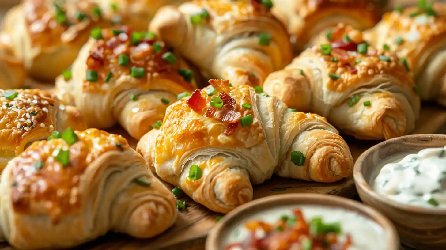 Golden croissants with bacon and chives – Iowa Party Bites
