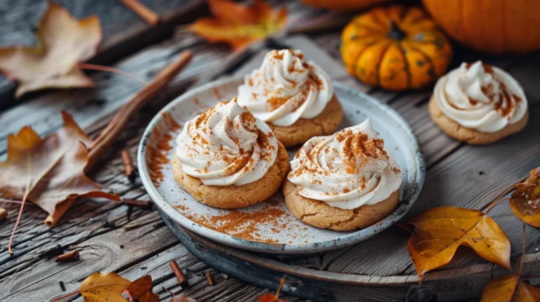 Soft Pumpkin Cookies with Cinnamon Frosting