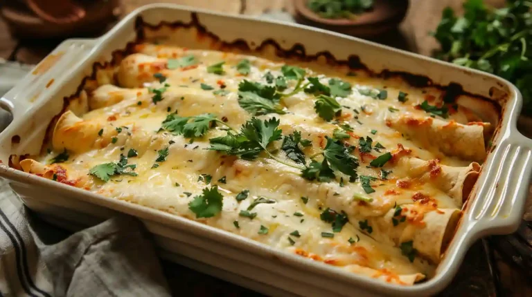 Baked Chicken Enchiladas with Sour Cream White Sauce