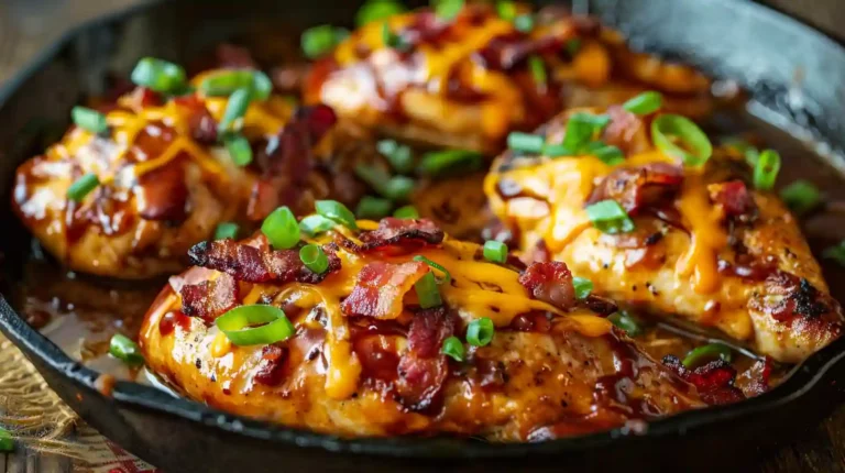 Cowboy BBQ Bacon Cheddar Chicken in skillet