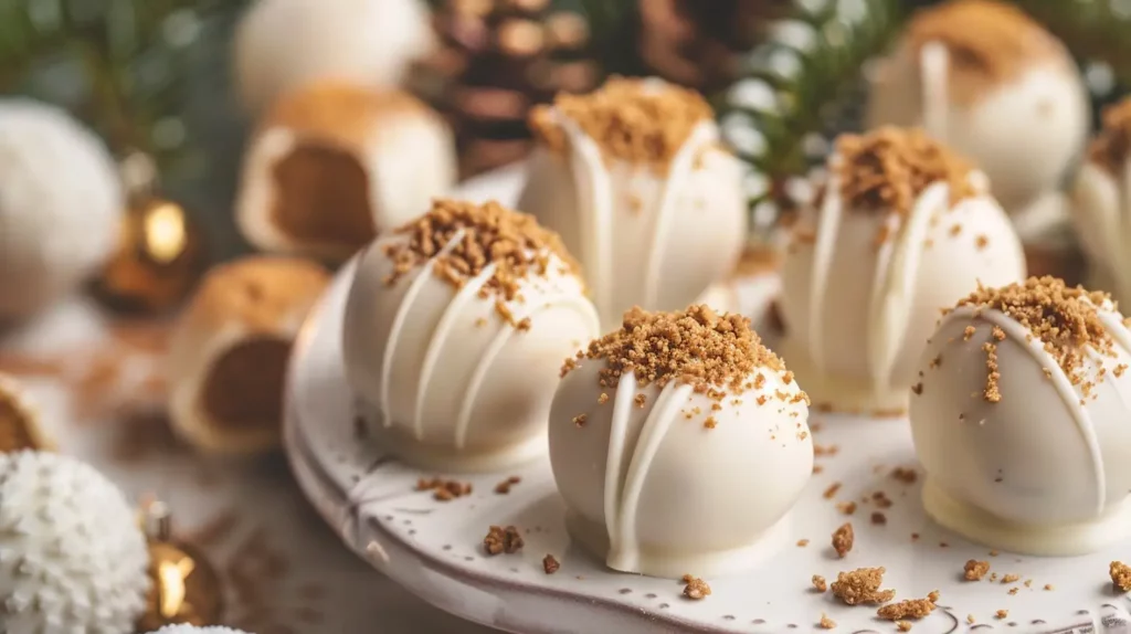 Inside view of Gingerbread Truffles with spiced chocolate filling