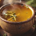 Steaming Gut Healing Bone Broth Recipe with herbs