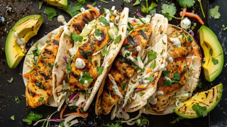 Sheet Pan Chicken Pitas with Herb Ranch Slaw and Avocado
