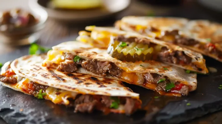 Close-up of grilled Smashburger Quesadillas with melted cheese