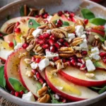 Autumn apple and feta salad with pecans and pomegranate seeds