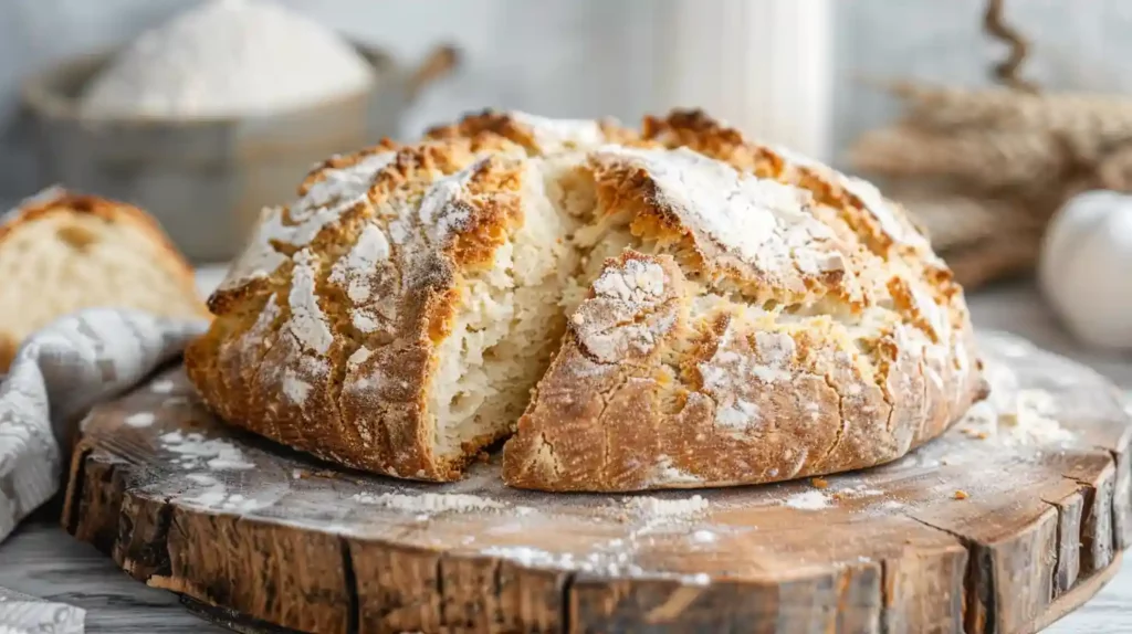 Freshly baked Irish Soda Bread Recipe cut open