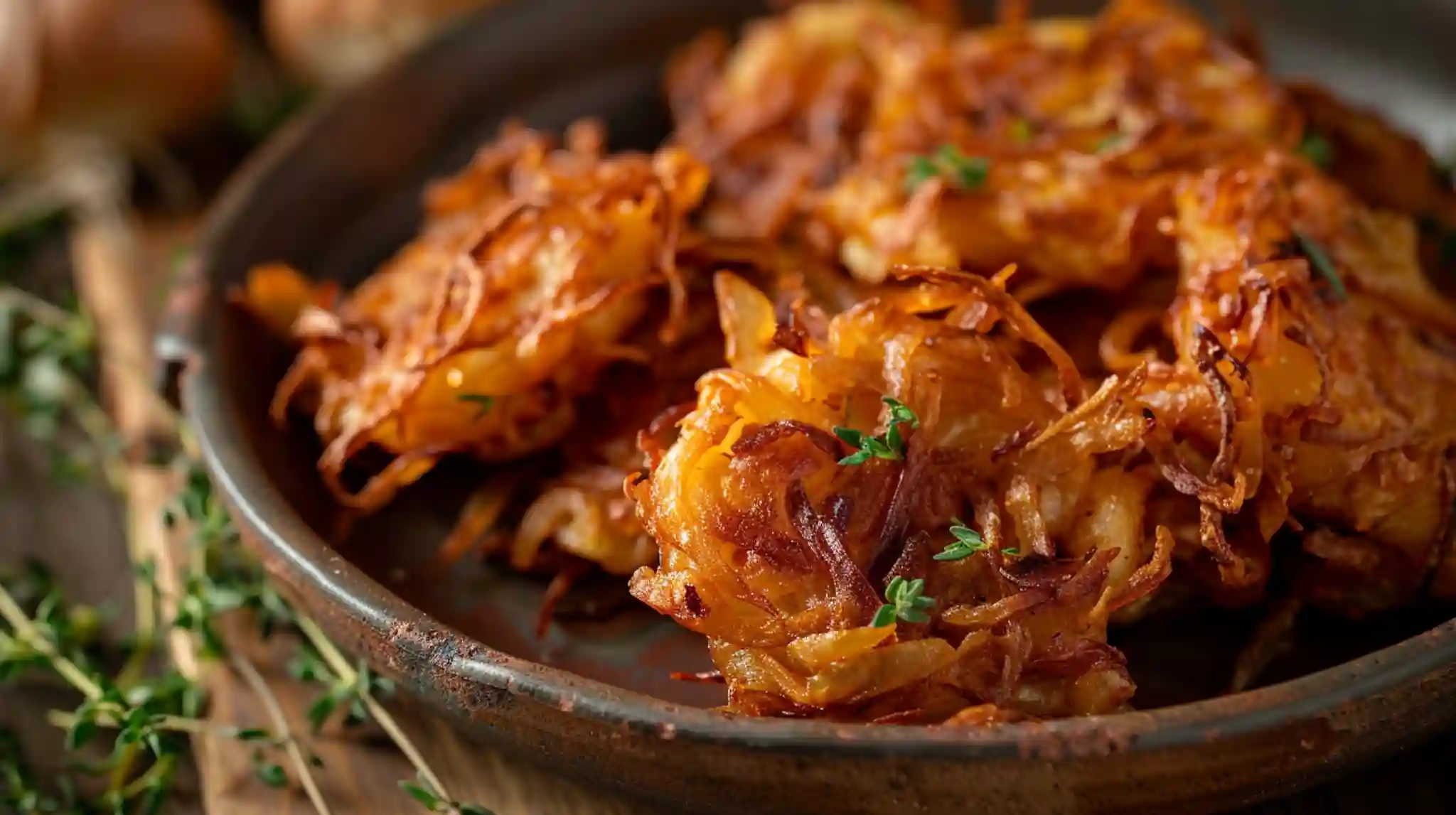 Simple Amish Onion Fritters golden brown and crispy