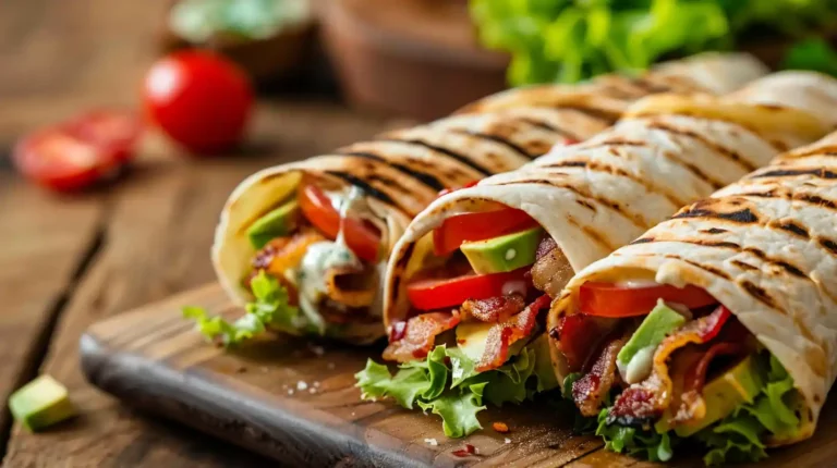 BLT wraps with secret sauce neatly wrapped