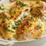 Cheesy sour cream chicken baked in creamy sauce