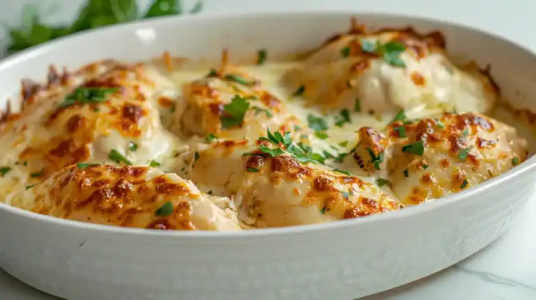 Creamy cheesy sour cream chicken casserole