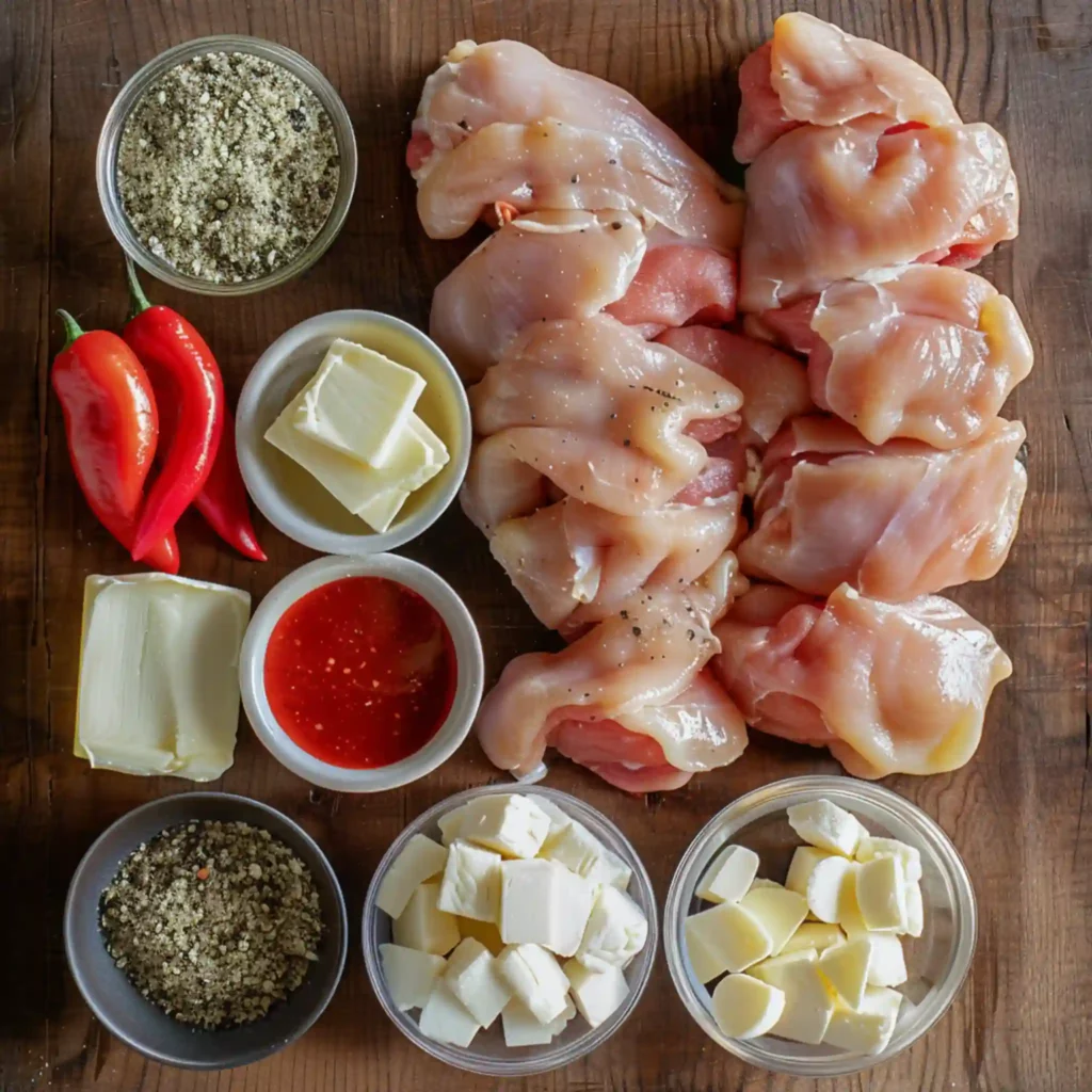 Ingredients for Crock Pot Mississippi Chicken recipe