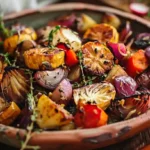 Delicious Maple Dijon Roasted Vegetables with caramelized edges