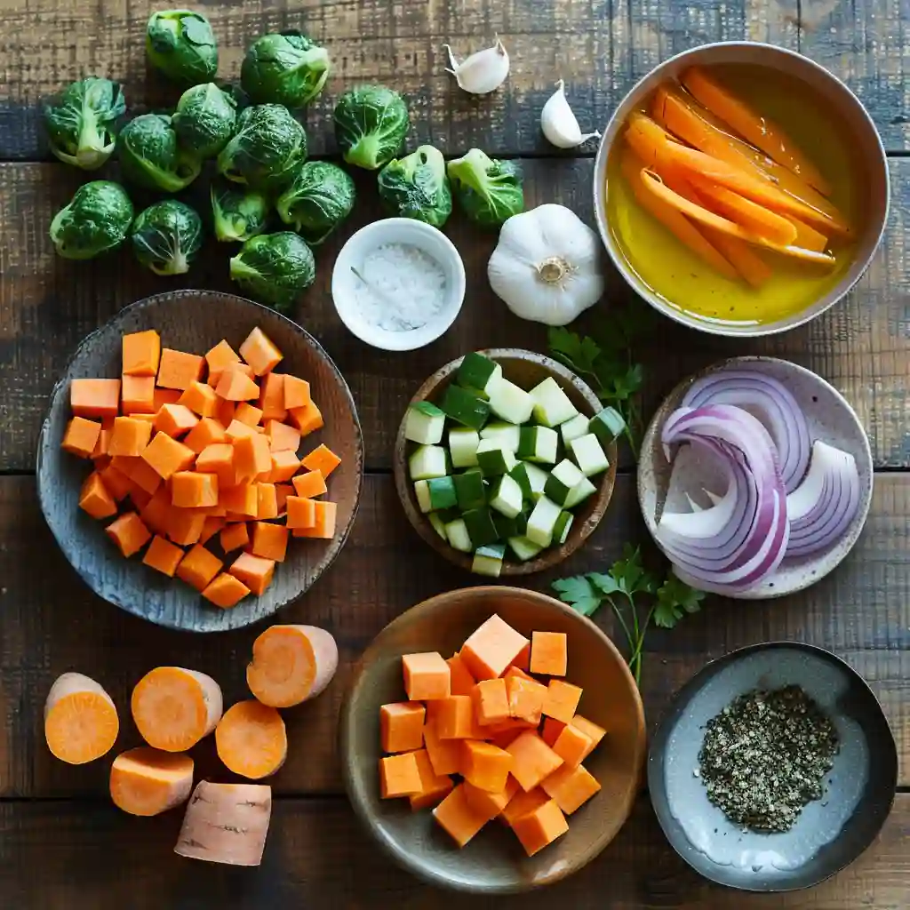 Ingredients for Delicious Maple Dijon Roasted Vegetables