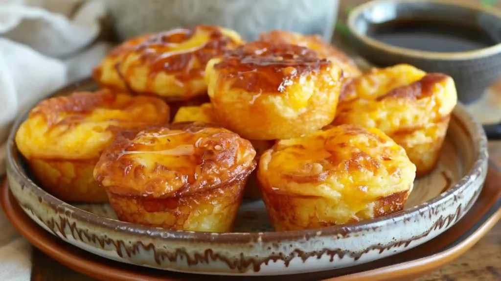 Homemade McGriddle muffins with golden tops and maple glaze