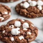 Hot chocolate cookies with mini marshmallows