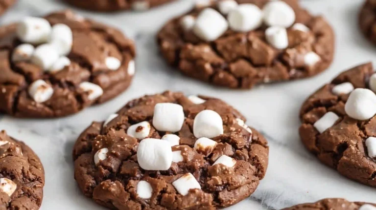 Hot chocolate cookies with mini marshmallows
