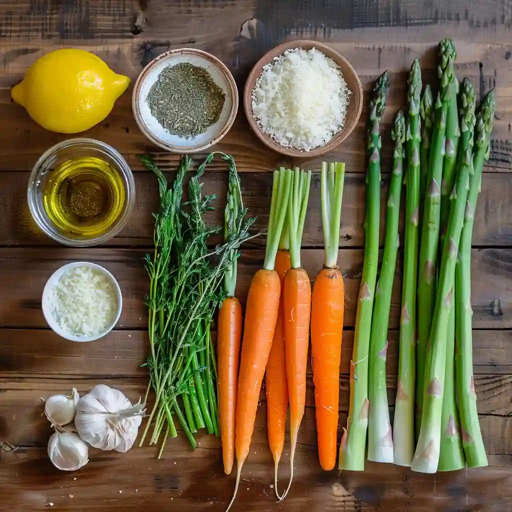 Ingredients for Roasted Asparagus & Carrots recipe