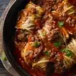 Slow cooker unstuffed cabbage rolls in tomato sauce