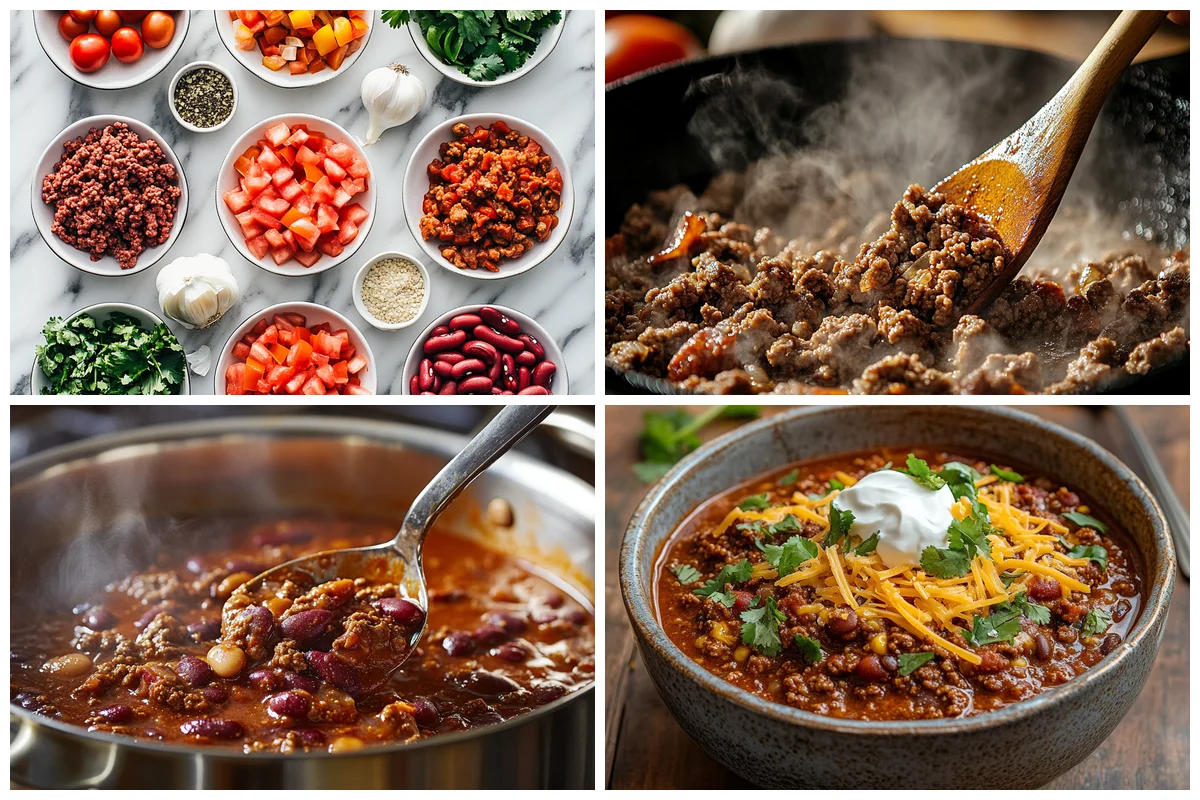 Cooking Beef and Chorizo Chili step by step