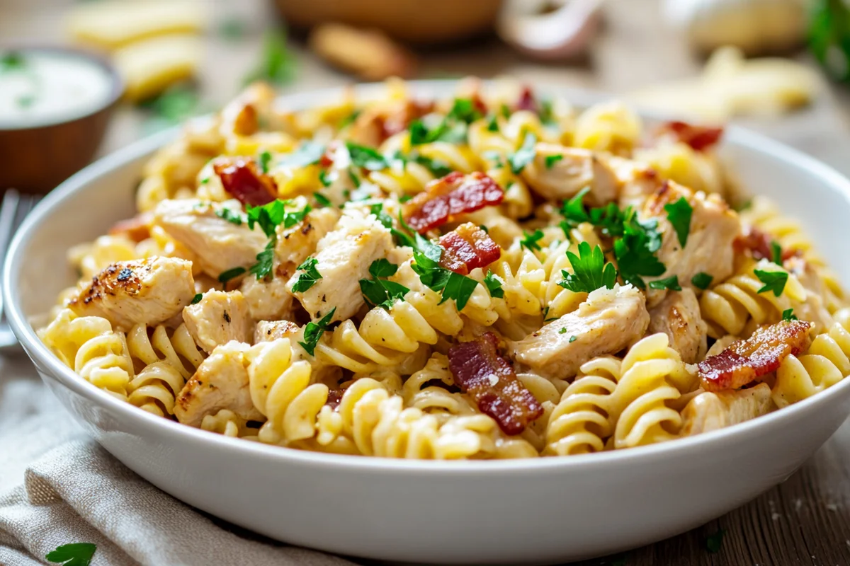 Chicken Bacon Ranch Pasta - Easy homemade recipe