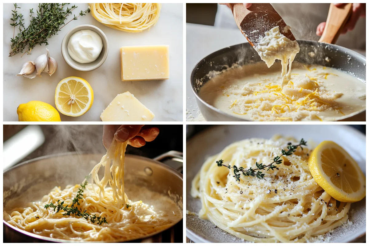 Fresh Meyer lemons and ingredients for Creamy Meyer Lemon Pasta
