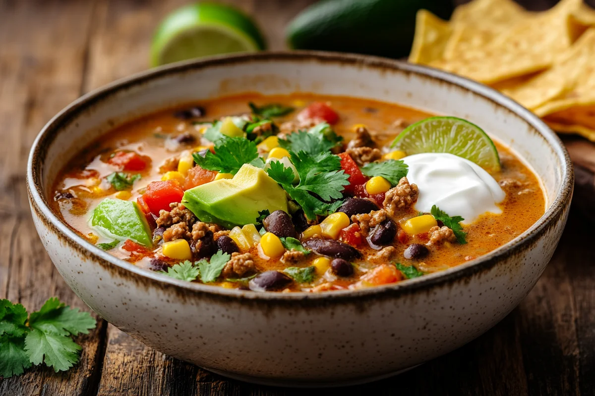 Creamy Taco Soup - Easy homemade recipe