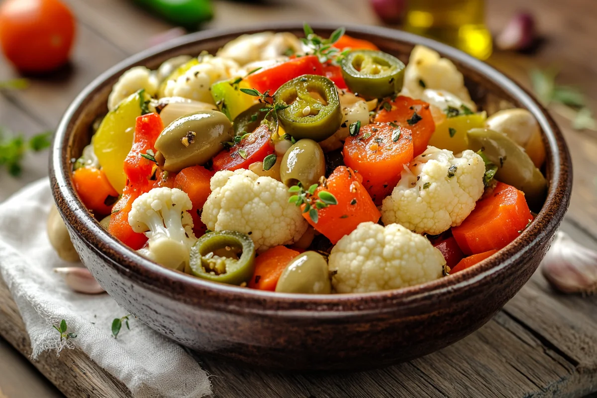 Giardiniera (Italian Pickled Vegetables) - Easy homemade recipe