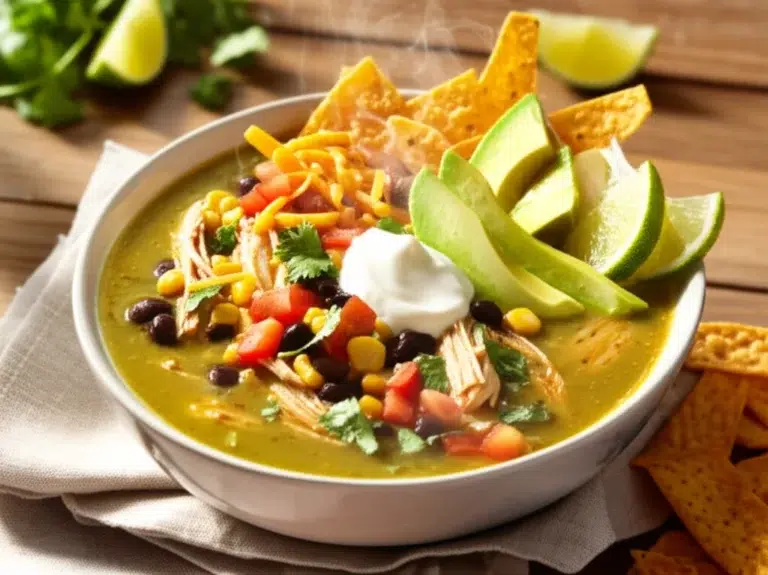 Green Chicken Enchilada Soup - Easy homemade recipe