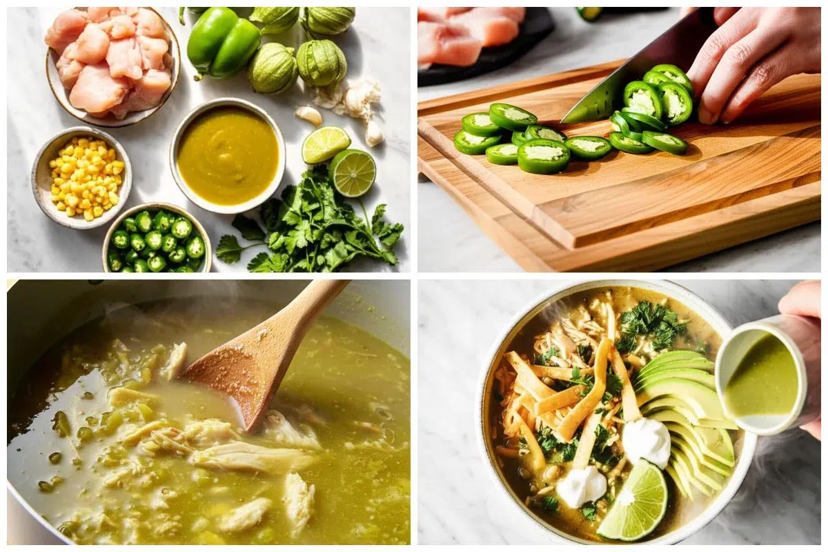 Cooking Green Chicken Enchilada Soup step by step