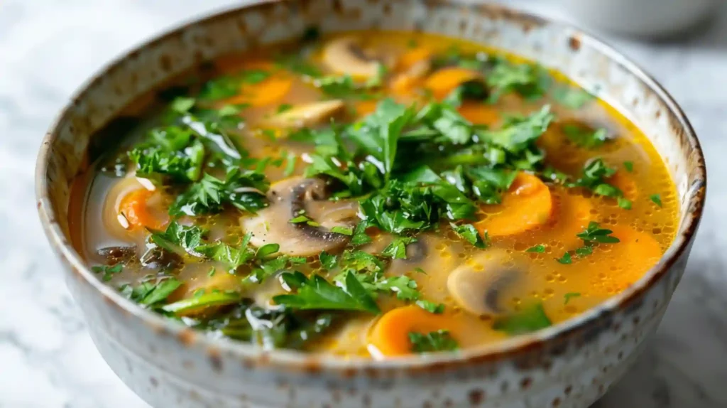 Healing Warming Soup with carrots and herbs