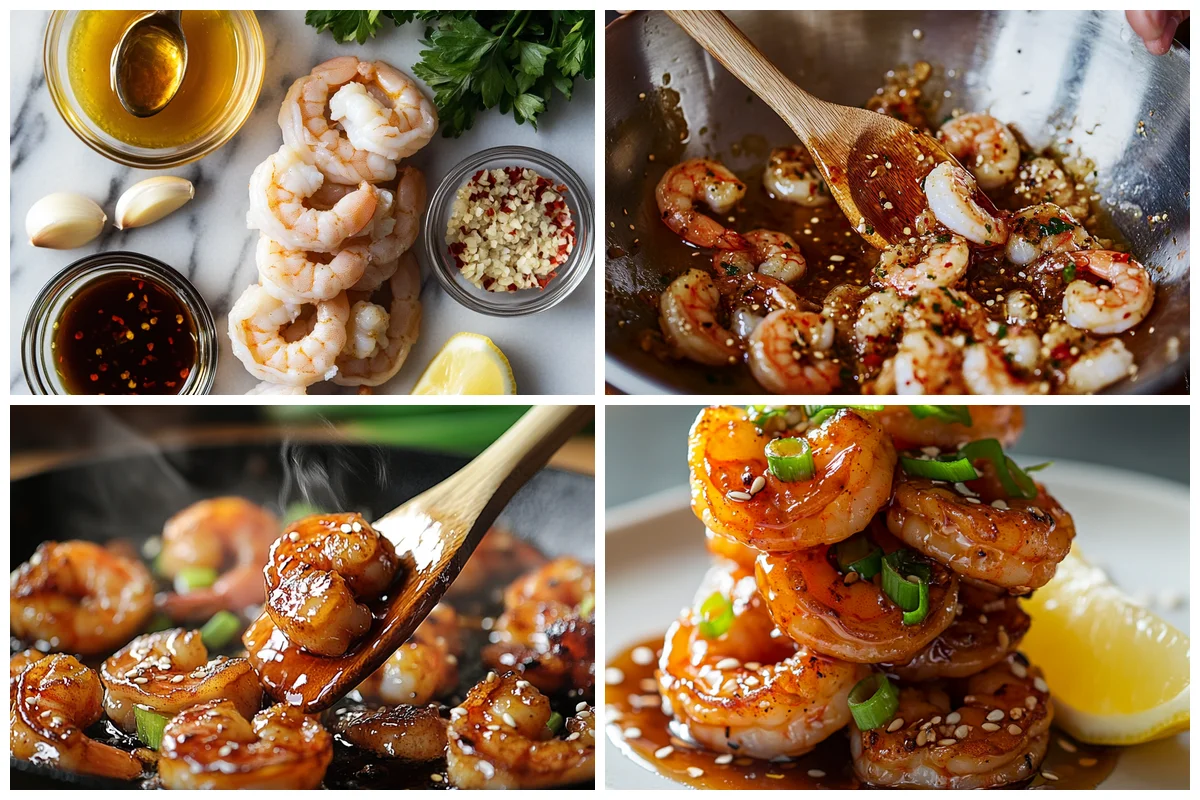 Plated High-Protein Honey Garlic Shrimp with rice