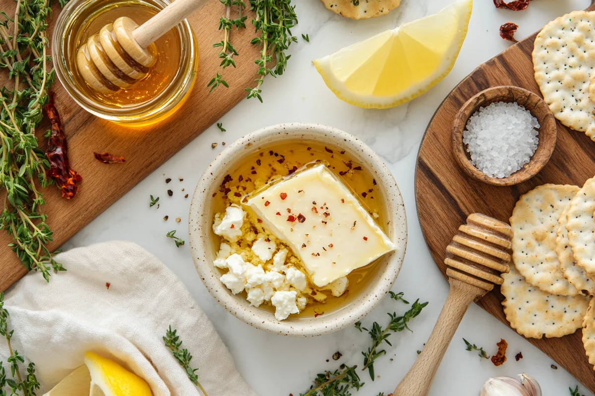 Hot Honey Boursin Dip being served at a party