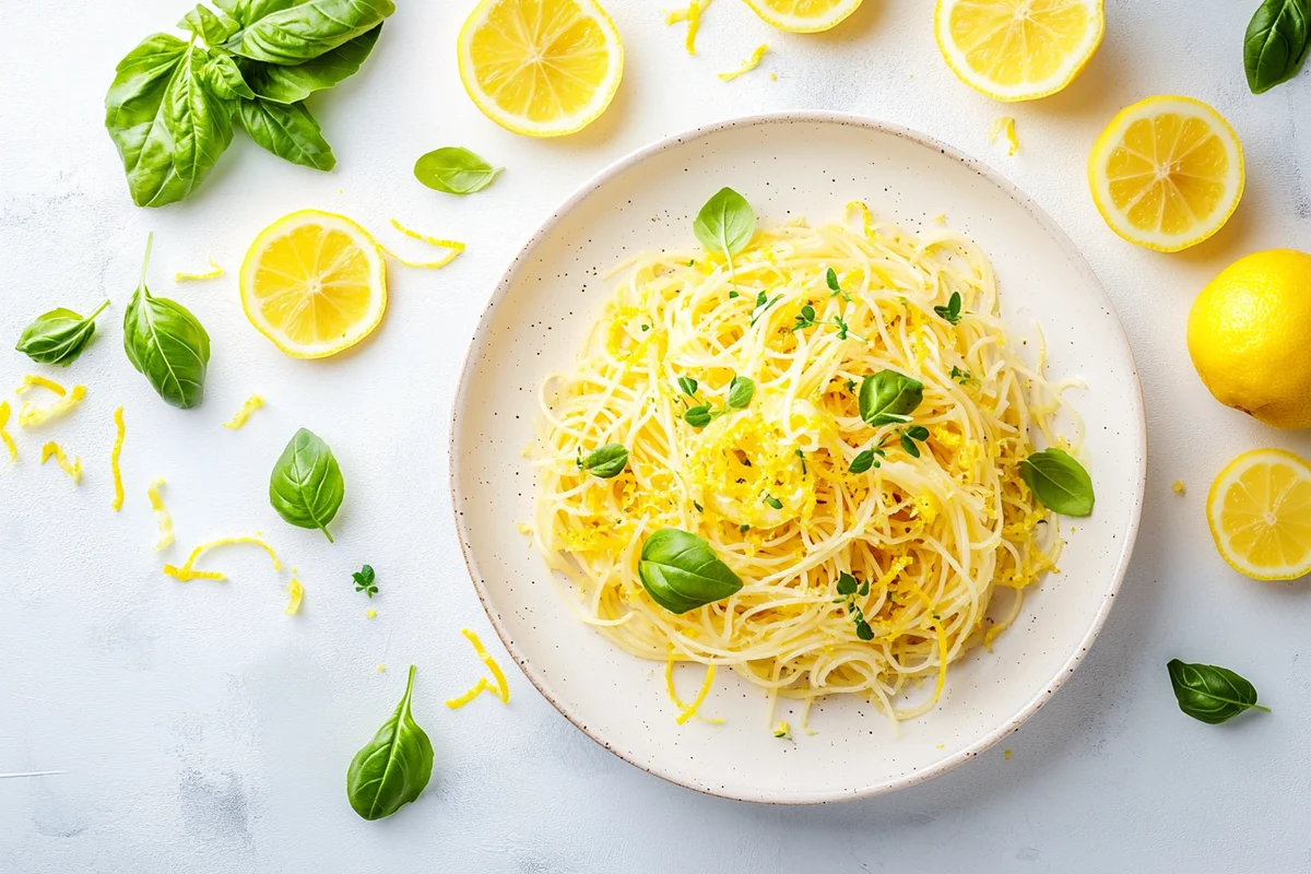 Lemon Capellini Salad in a bowl