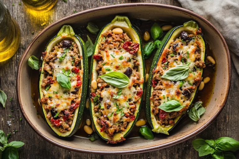 Mediterranean Stuffed Zucchini Boats - Easy homemade recipe