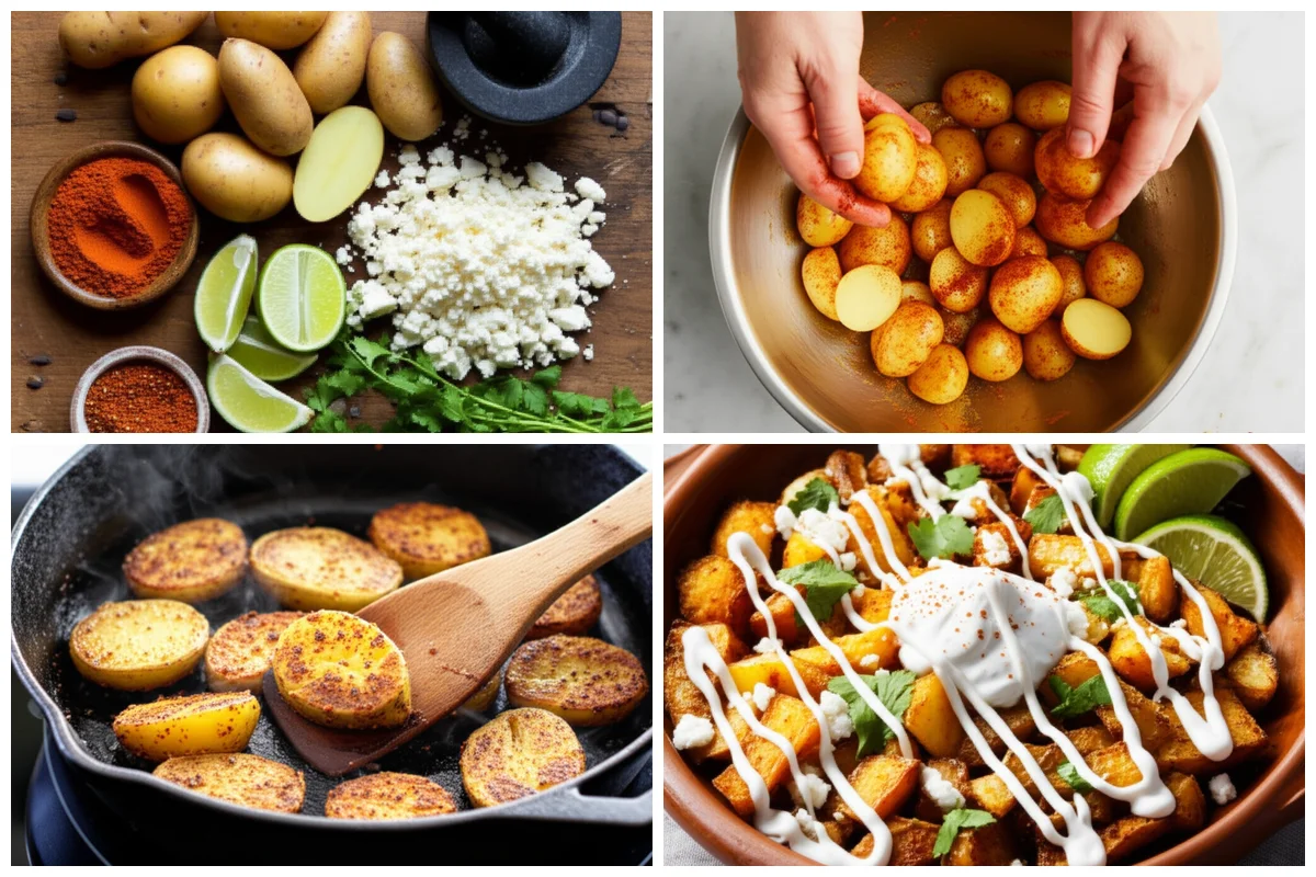 Fresh ingredients for Mexican-Style Street Potatoes