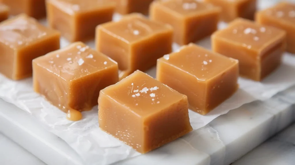 The Original Caramel Recipe neatly cut pieces