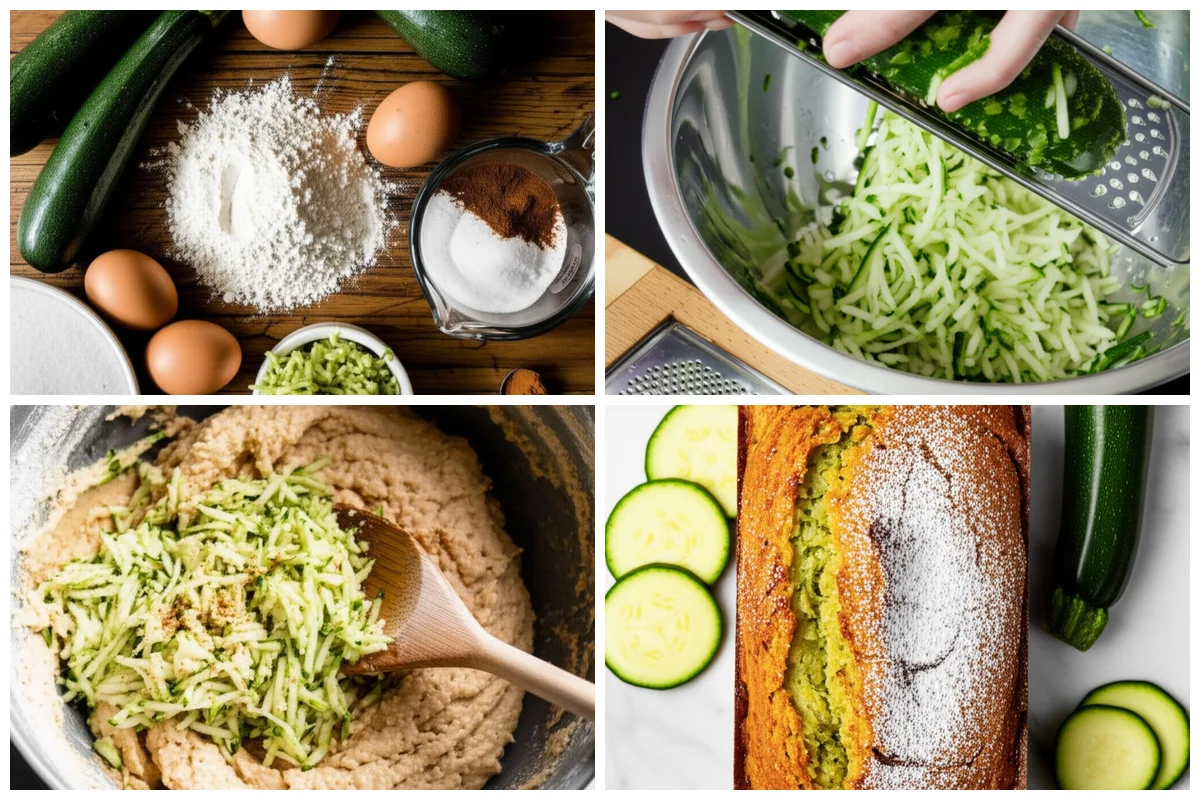 Close-up of shredded zucchini for Zucchini Bread Recipe