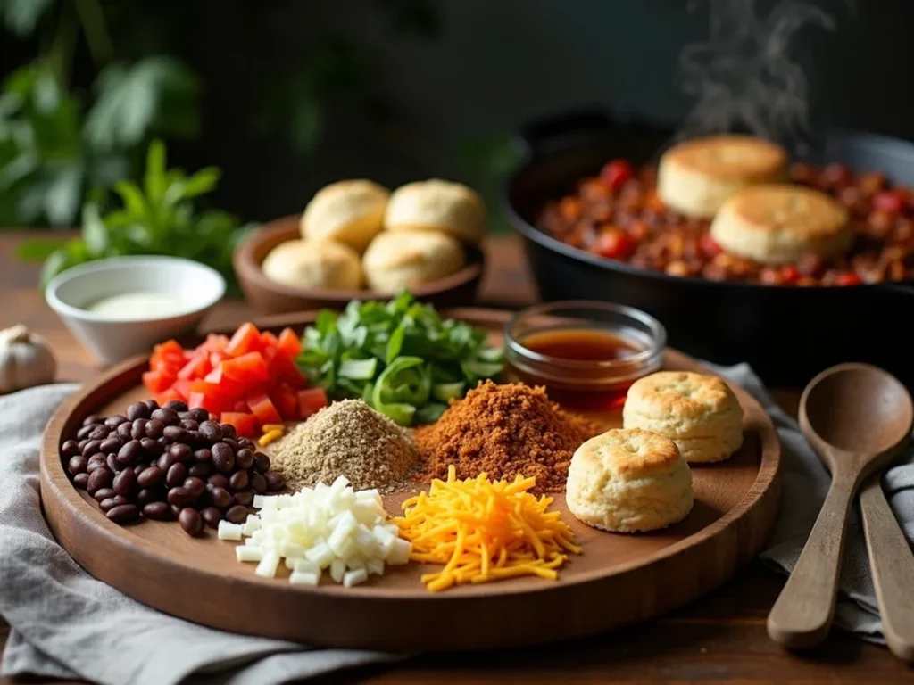 Ingredients for Biscuit-Topped Skillet Turkey Chili