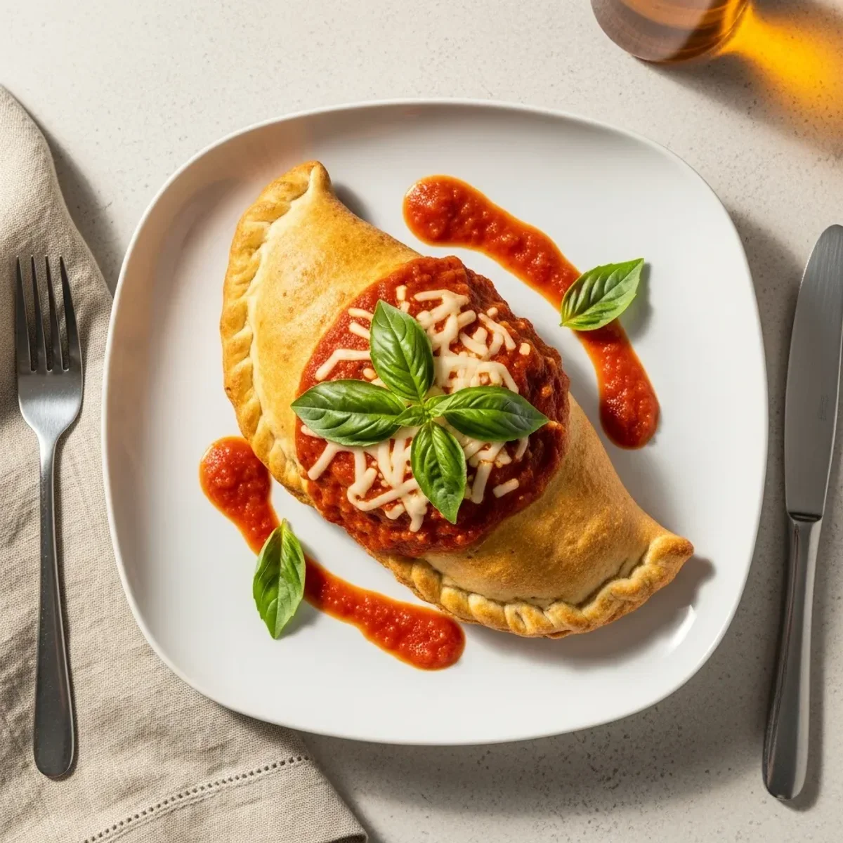 golden brown baked chicken parmesan calzones cooling on a wire rack