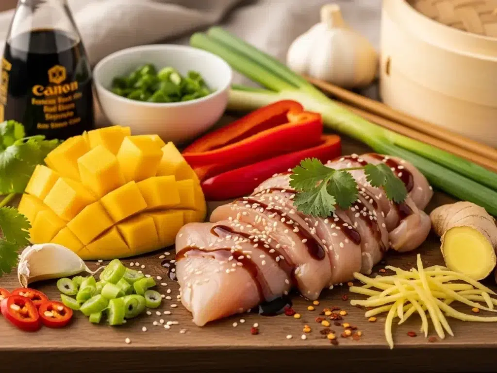 Ingredients for Chinese Style Mango Chicken Stir Fry