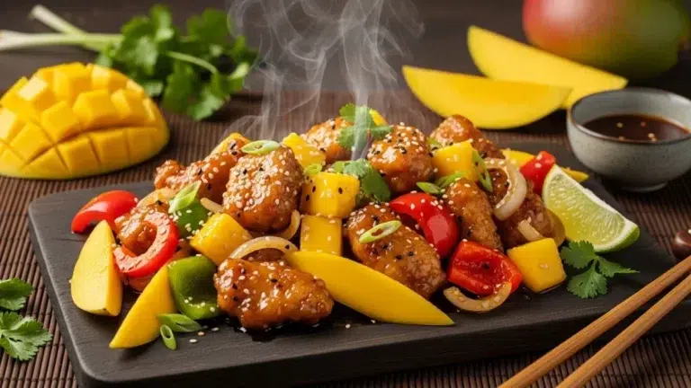 Chinese Style Mango Chicken Stir Fry - Easy homemade recipe