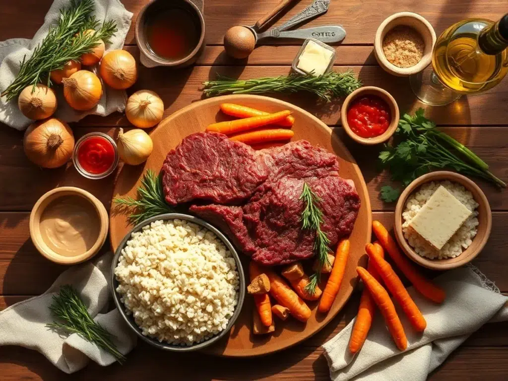 Ingredients for Cozy Italian‑Inspired Pot Roast and Risotto Dinner