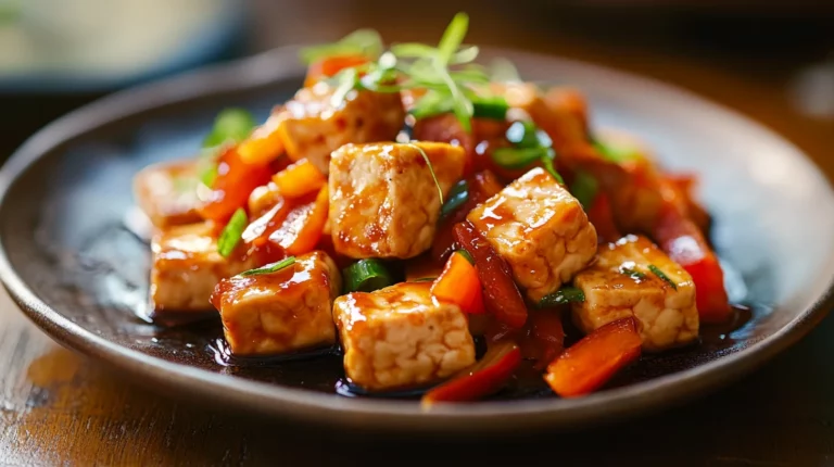 Colorful Crispy TOFU stir fry with vibrant vegetables and golden-brown tofu pieces