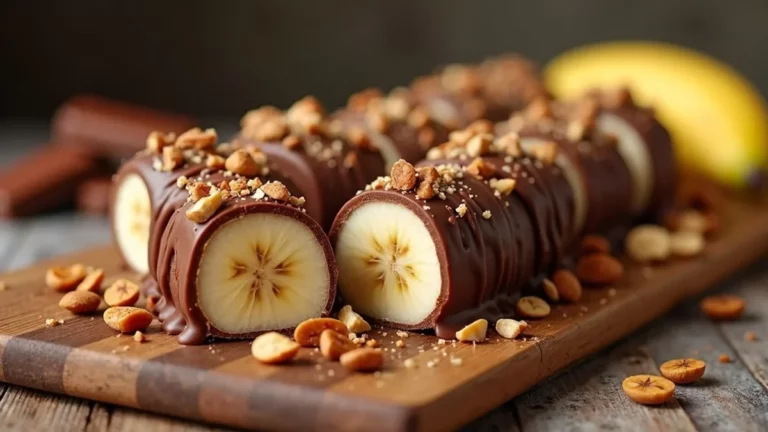 Frozen Banana Snickers - Easy homemade recipe